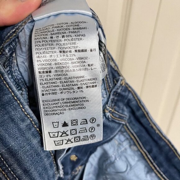 Levi's Women's Demi Curve Dark Wash Whiskered Low Rise Skinny Jeans Size 5/27 - Picture 5 of 7